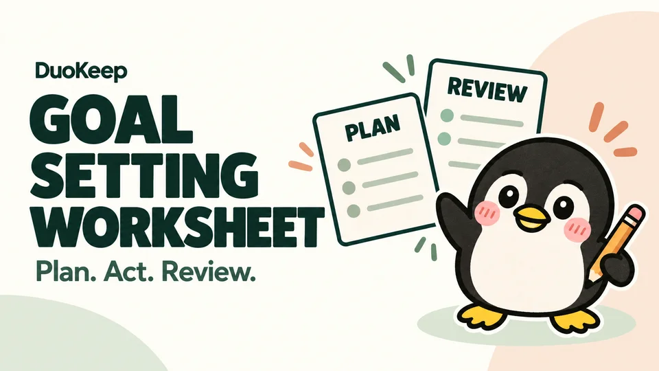 Goal-setting worksheet: plan a result, act and review the evidence